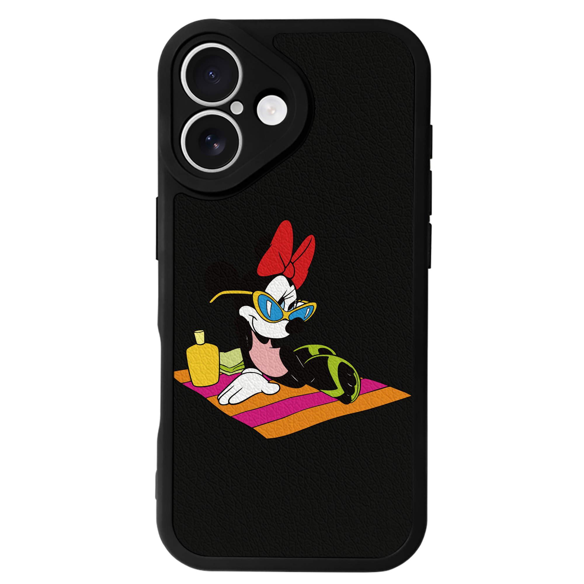 （画像用） ミッキーマウス Mickey Mouse 【iPhone 16シリーズ対応】シリコンスマホケース（レザー調） 材質：シリコン
